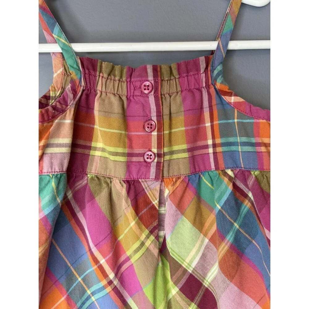 Janie and Jack Sundress Girls 12-18 Months Madras Plaid Tiered Ruffle Bow Cotton